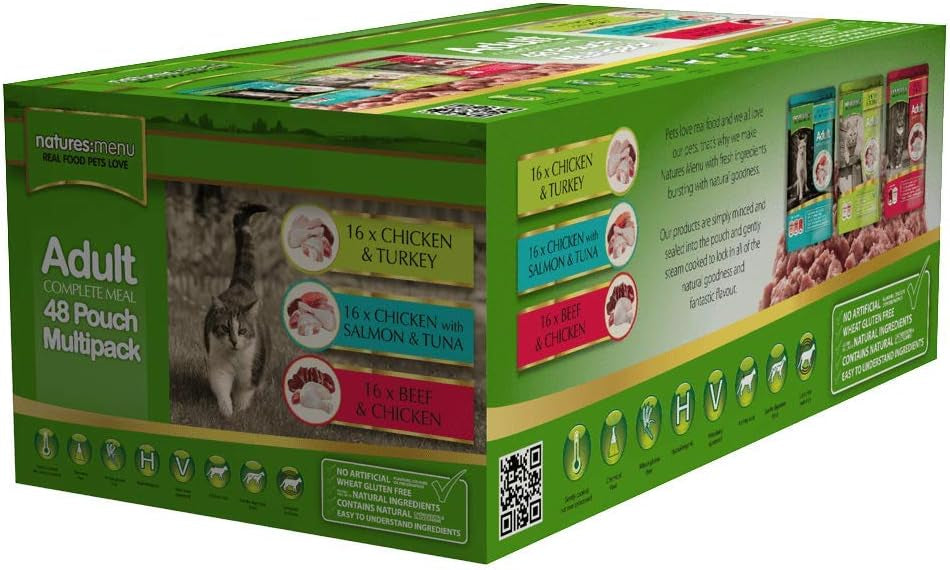 Natures Menu Cat Adult Pouch Multipack 48x100g