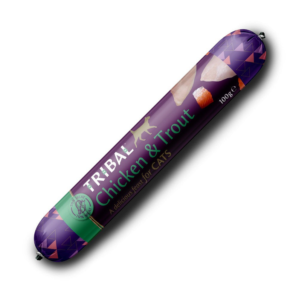 Tribal Cat Sausage Chick & Trout 100g