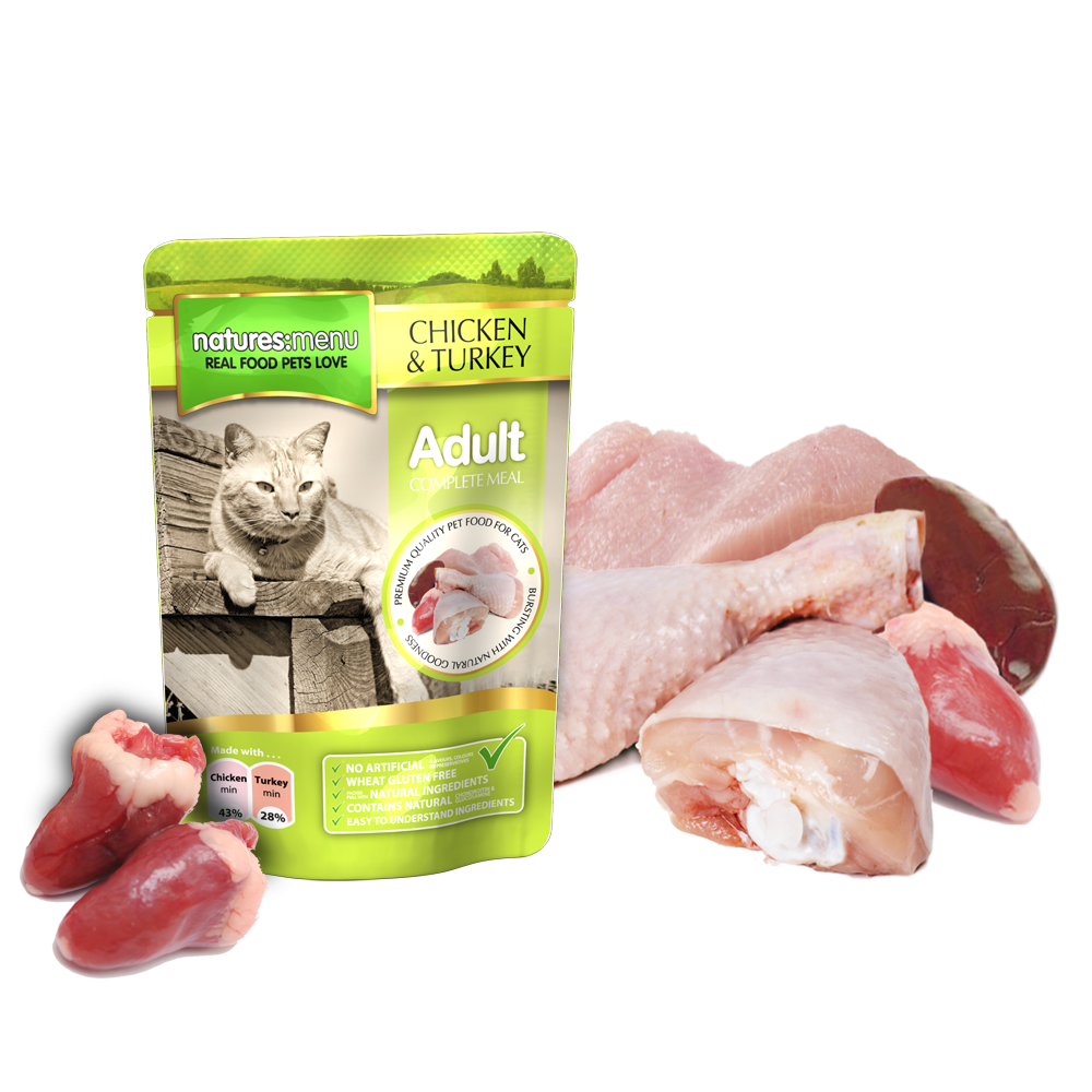 Natures Menu Cat Pouch Adult Chicken and Turkey 100g