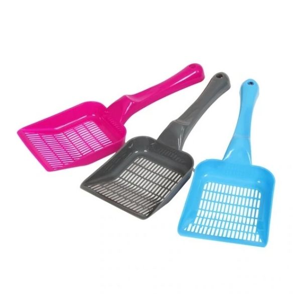 Animal Instincts Cat Litter Scoop Grey Pink Blue 28cm