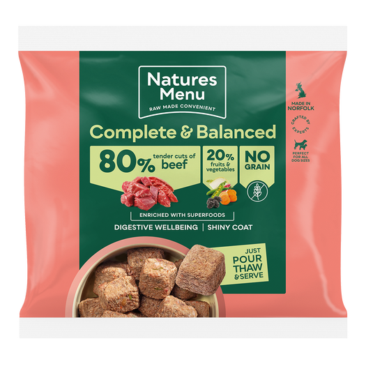 Natures Menu Frozen Country Hunter Grass-Fed Beef Dog Nuggets 1kg