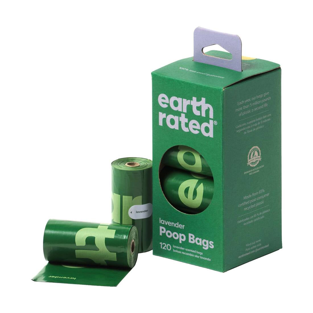 Earth Rated Poop Bags 120 Lavender Scented (8 x 15)
