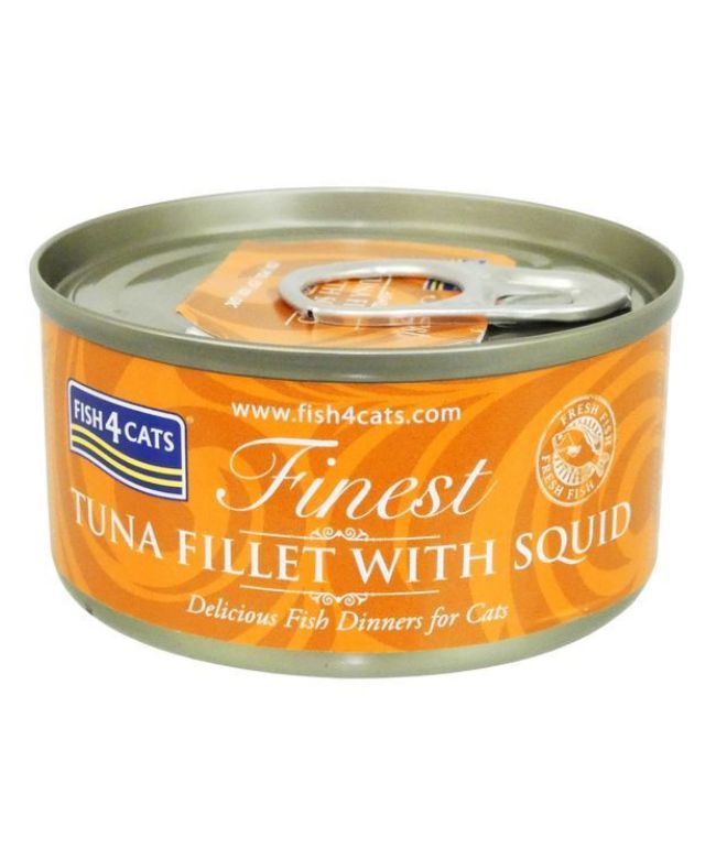 Fish4Cats Finest Tuna Fillet With Squid 70g