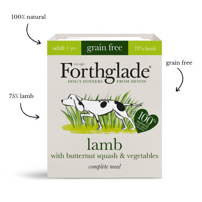 Forthglade Comp Meal Lamb B'Nut Squash & Veg G/F 395g