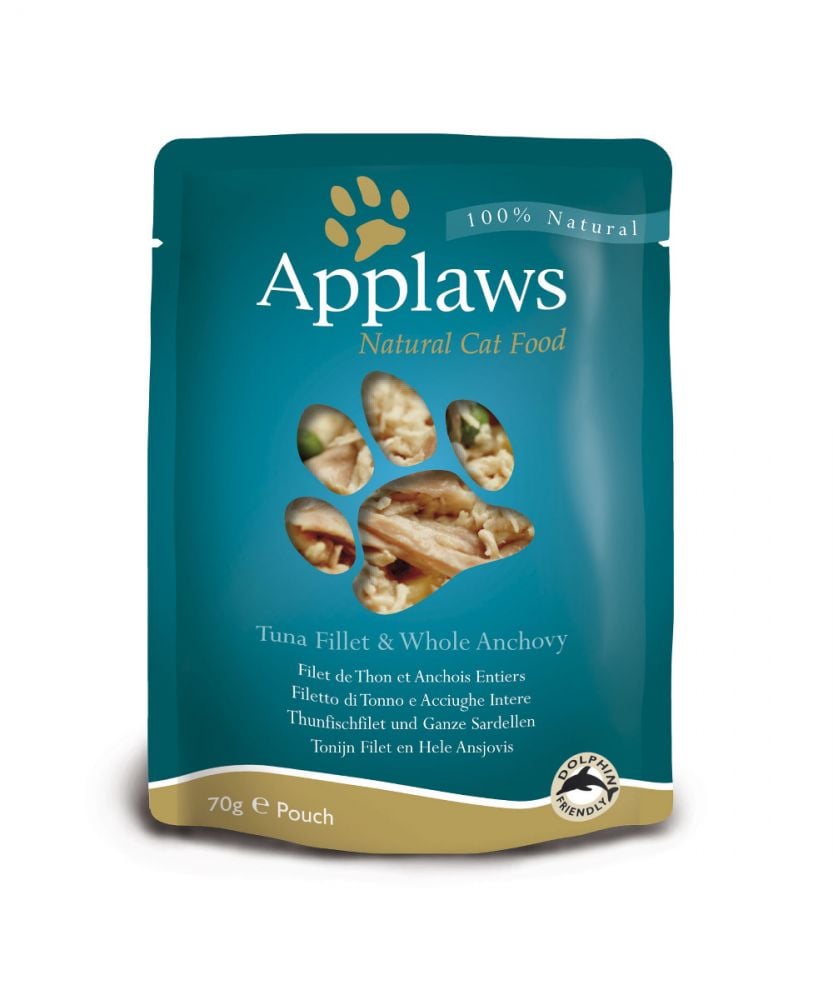 Applaws Cat Pouch Tuna Fillet and Whole Anchovy 70g