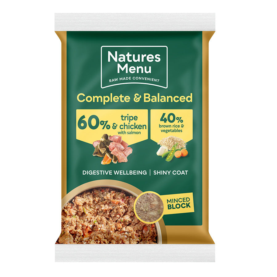 Natures Menu Dog Raw Frozen Complete Dinner Tripe Chicken Veg & Rice 12x300g