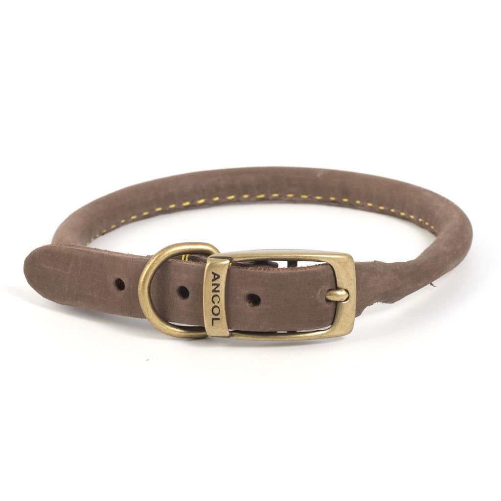 Ancol Timberwolf Leather Collar Sable 40cm