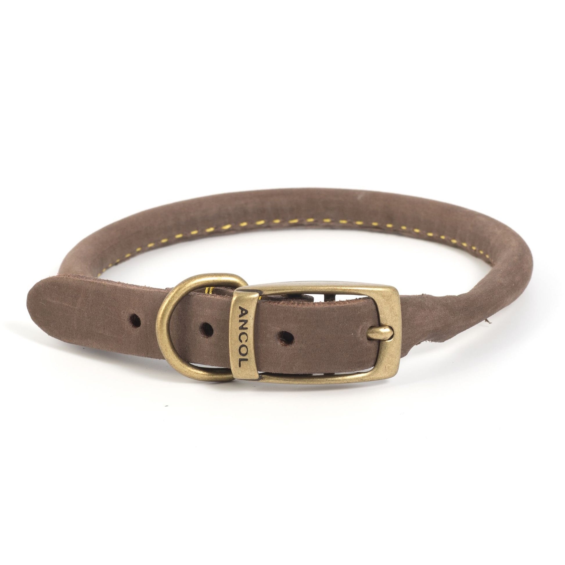 Ancol Timberwolf Leather Collar Sable 40cm