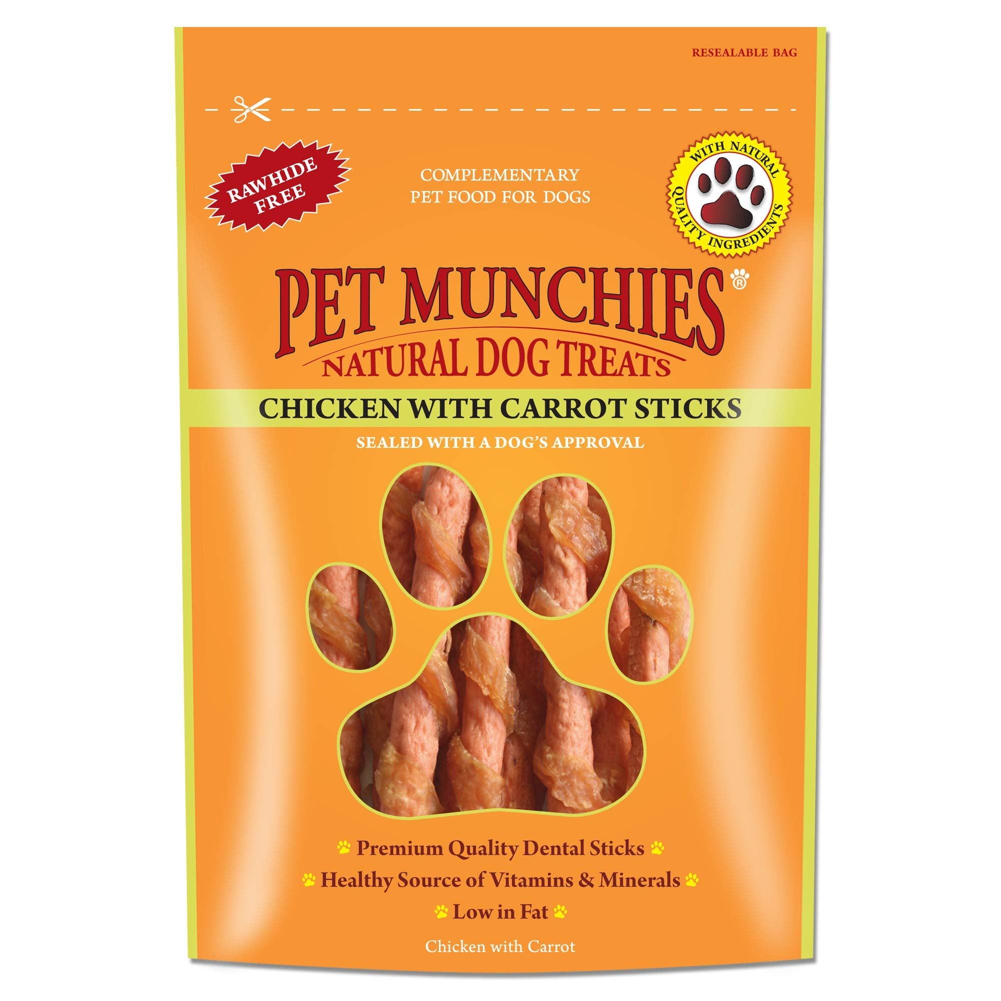 pet munchies chicken and carrot sticks