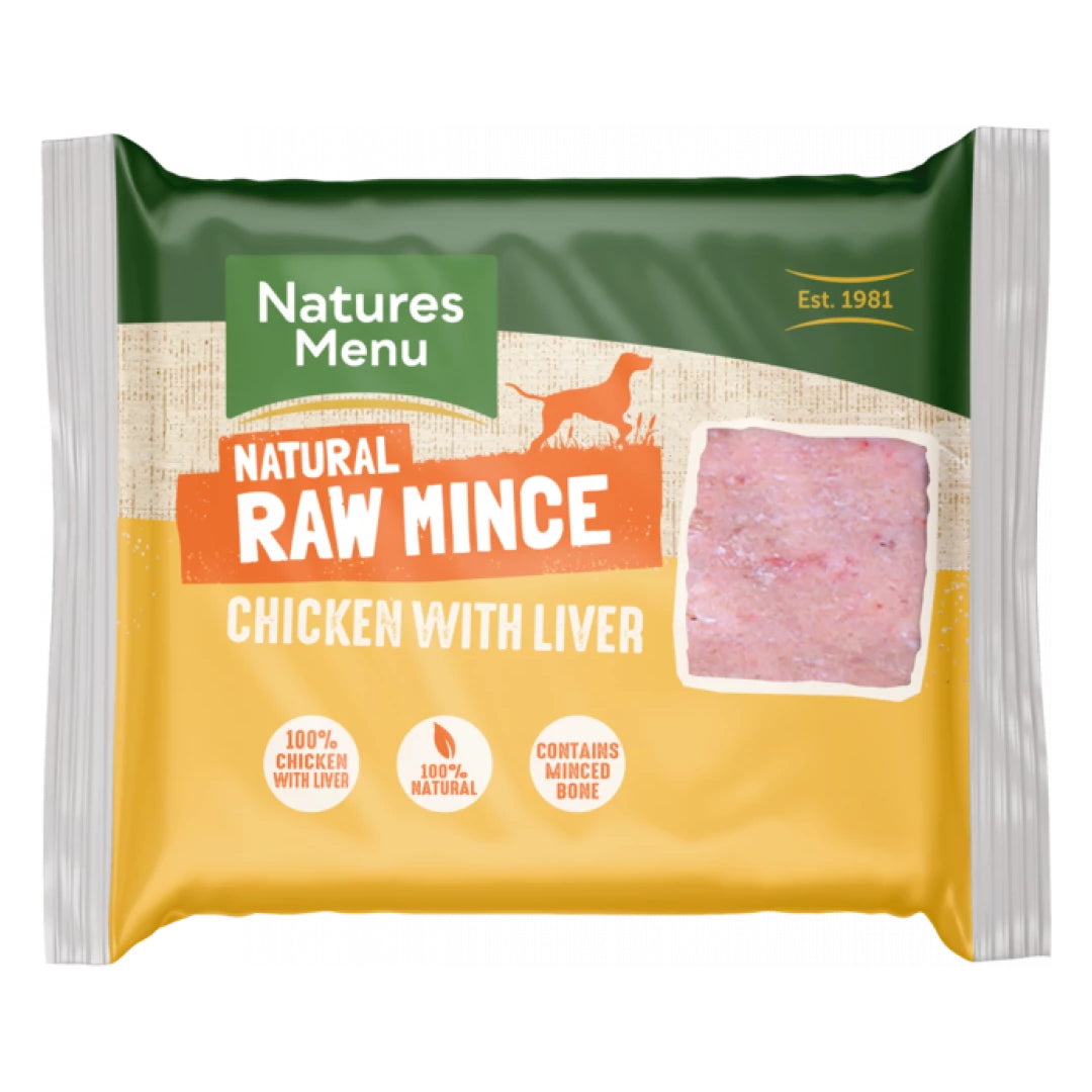 Natures Menu Frozen Chicken and Liver  Mince 400g